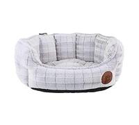 Petface White Plush Oval Dog Bed - Medium