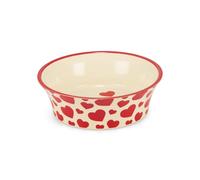 Petface Red Hearts Flared Ceramic Bowl for Cats