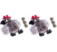 Petface Refillable Catnip Plush Cockerel Cat Toy, Safe Stimulation for Pet Playtime (Pack of 2)