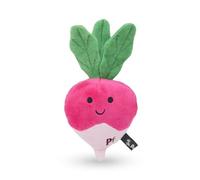 Petface Foodie Faces Reuben Radish Plush Dog Toy with Crinkle Leaves and Built-In Squeaker (Pack of 1)