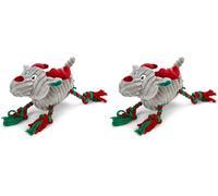 Petface Roger Reindeer, Plush and Rope Christmas Dog Toy with Built-In Squeaker (Pack of 2)
