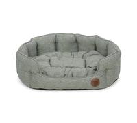 Petface Sage Herringbone Oval Dog Bed, Extra Large (Pack of 1) | Machine Washable, Removable Cushion, Anti-Slip Base, Plush Design, Easy Care