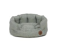 Petface Sage Herringbone Oval Dog Bed, Medium (Pack of 1) | Plush & Cosy Design, Removable Cushion, Anti-Slip Base, Machine Washable