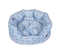 Petface Sandpiper Stripe Round Dog Bed with Reversible Cushion, Machine Washable, Large (Pack of 1)
