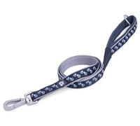 Petface Signature Padded Dog Lead, Medium, Black Paws
