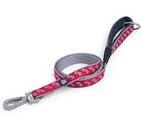 Petface Signature Padded Dog Lead, Medium, Reds Paws | Durable Material, Metal Snap Clip, Comfortable Walking Experience, Stylish Design