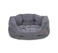 Petface Slate Grey Oval Dog Bed with Reversible Cushion, Medium (Pack of 1) | Plush & Comfortable, Non-Slip Base, Machine Washable, Reversible Cushion, 66 x 58 x 32 cm