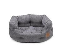 Petface Slate Grey Oval Dog Bed with Reversible Cushion, Small (Pack of 1)