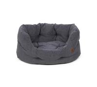 Petface Slate Grey Oval Dog Bed with Reversible Cushion, XL (Pack of 1) | Plush & Comfortable, Non-Slip Base, Machine Washable, Reversible Cushion, 90 x 78 x 52 cm