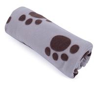 Petface Soft Cosy Fleece Comforter Paw Prints Blanket for Dogs, 100 x 70 cm