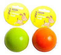 Petface Solid Rubber Ball Dog Toy, 6.6 cm, Green/Orange