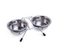 Petface Stainless Steel Double Diner Raised Bowl, 800 ml