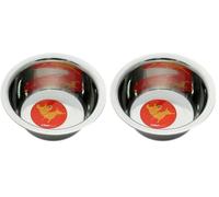 Petface Stainless Steel Non-Slip Dog Bowl, Small, 14 cm (Pack of 2)