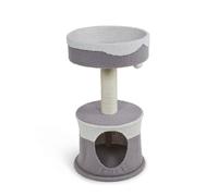 Petface Teddy Fleece Cat Hide with Scratch Post and Platform Bed - 39 x 39 x 72.5cm