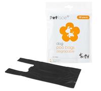 Petface Dog Poop Bags – Tie Handle, Degradable – Pack of 50, Black