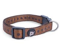 Petface Tonal Dots Print Dog Collar, Medium, Brown