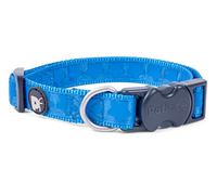 Petface Tonal Stars Print Dog Collar, Large, Bright Blue