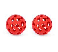 Petface Toyz Bone Lattice Ball Dog Toy, Red (Pack of 2)