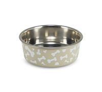 Petface White Bones Print Deli Dog Bowl, 14 cm