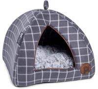 Grey Check Cat Igloo Bed