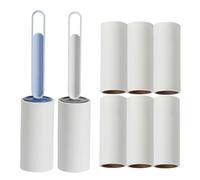 PetFizz Lint Roller & Refill Sets, 2 Lint Rollers + 6 Replacements 480 Sheets, Sticky Lint Roller for Clothes, Pet Hair Remover for Cat, Dog, Dust and Hair on Carpets, Sofas, Cars