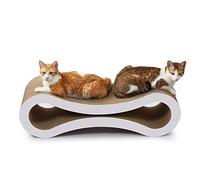 PetFocus® Ultimate Cat Scratcher Lounge, Superior Cardboard & Construction, Reversible Durable & Long Lasting Scratcher, significantly outlasts cheaper alternatives. (Cloud White)
