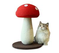 PETFROH Cat Scratching Post Full Sisal Wrap Cat Tree Cute Mushroom Cat Tower Scratcher for Indoor Cats 19.7Inch