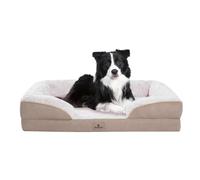 PetFun Orthopedic Dog Bed for Large Dogs - Large Washable Dog Sofa, Large, Supportive Foam Pet Couch Bed with Removable Washable Cover, Waterproof Lining and Non-Slip