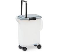 PetFusion BetterBin Portable Litter Storage Bin Container (16.5 x 11.7 x 19 lwh) | Holds up to 25 lbs/10 Gallons; Great for Dry Dog & Cat Food | Adj Spout, Back & Top Handles, Heavy Duty Wheels