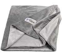 PetFusion Premium Fleece Dog Blanket Micro Plush Cat Blanket, Ultra Soft and Cosy Two-Tone Reversible Machine Washable Blanket for Pets - Grey - Medium (112 x 86cm)