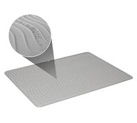 PetFusion ToughGrip Waterproof Cat Litter Mat, Silicone, Grey, Cat Supplies, Non Slip, Anti Microbial, 38 x 26 inches