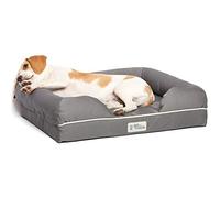 PetFusion Ultimate Memory Foam Dog Bed Lounge Orthopaedic Comfortable Small Waterproof Bed For Dogs and Cats - Grey - Small - (64 x51 x 14cm)
