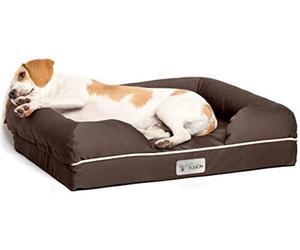 PetFusion Ultimate Memory Foam Dog Bed Lounge Orthopaedic Comfortable Small Waterproof Bed For Dogs and Cats - Chocolate Brown - Small - (64 x 51 x 14cm)