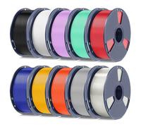 PETG Filament 1.75mm 2025 Upgrade Spool Compatible with Bambulab Refill Filament, 10kg(22lbs) SUNLU PETG 3D Printer Filament, Black+White+Space Grey+Transparent+Red+Blue+Yellow+Orange+Purple+Green