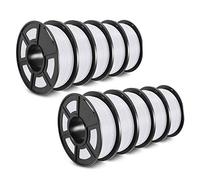 PETG Filament 1.75mm, 3D Printer Filament, Dimensional Accuracy +/- 0.02mm, 1kg10 Rolls-5 Black 5 White(White)