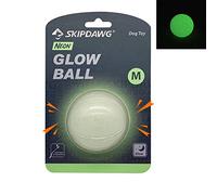 PETGEEK SKIPDAWG Glow Dog Ball - High Visibility, Interactive Squeaky Toy, High Bounce, Floating Durable TPR Night Glowing Fetch Ball, Fits Ball Launcher - 1 Pack
