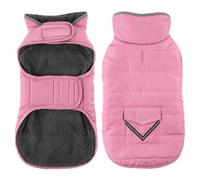 Petglad Dog Coat - Waterproof Winter Jacket with Pocket, Reflective Adjustable Snow Vest, Warm Cozy Fleece Sweater for Small to 3XL Dogs - Light Pink