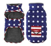 Petglad Dog Coat - Waterproof Winter Jacket with Pocket, Reflective Adjustable Snow Vest, Warm Cozy Fleece Sweater for Small to Extra Large Dogs - American Flag, XL
