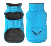 Petglad Dog Coat - Waterproof Winter Jacket with Pocket, Reflective Adjustable Snow Vest, Warm Cozy Fleece Sweater for Small to Extra Large Dogs - Sky Blue, XL