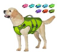 Petglad - Dog Life Jacket, Reflective Dog Harness with Rescue Handle for Swimming Boating, Adjustable High Buoyancy Swim Vest for Small Large Dogs Color