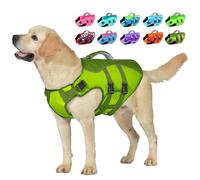 Petglad - Dog Life Jacket, Reflective Dog Harness with Rescue Handle for Swimming Boating, Adjustable High Buoyancy Swim Vest for Small Large Dogs Color