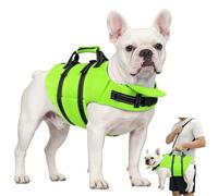 Petglad - Dog Life Jacket with 4 FT Leash, Reflective Pet Life Vest with Zipper and Handle for Swimming Boating, Adjustable High Buoyancy Swim Vest