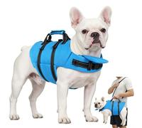 Petglad - Dog Life Jacket with 4 FT Leash, Reflective Pet Life Vest with Zipper and Handle for Swimming Boating, Adjustable High Buoyancy Swim Vest