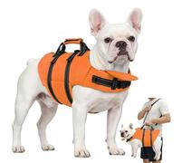 Petglad - Dog Life Jacket with 4 FT Leash, Reflective Pet Life Vest with Zipper and Handle for Swimming Boating, Adjustable High Buoyancy Swim Vest