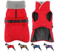 Petglad - Waterproof Dog Jacket, Winter Coat with Adjustable Buckle, Reflective Pet Turtleneck Vest, Warm Fleece Sweater for Small Medium Dogs