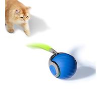 Petgravity Cat Racing Toy Ball, Blue Edition - Interactive Rechargeable Cat Toy, Random Movement Design, Chasing Game, USB-C Charging