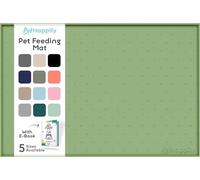 PetHappily Dog Food Mat - Raised Edges Dog Mat for Food and Water Prevent Spill, Waterproof Cat Food Mat Protect Floors, Easy Clean Dog Bowl Mats for Food and Water, Silicone Pet Food Mat with E-Book
