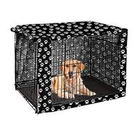 Pethiy Dog Crate Cover Durable Polyester Pet Kennel Cover Universal Fit for Wire Dog Crate - Fits Most 48 inch Dog Crates - Cover only-Black-48