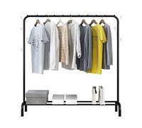 PetHot Clothes Rail, Metal Heavy Duty Garment Hanging Rack with Storage Shelf, Store Boxes Shoes Coats Clothing and Bags (Black)