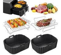 PETHREE Air Fryer Accessories 4 Pcs for Ninja Dual Zone 7.6-9.5L